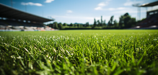 Lawn in the soccer stadium - obrazy, fototapety, plakaty