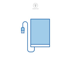 External Hard Drive icon symbol vector illustration isolated on white background
