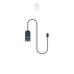 Charging Cable icon symbol vector illustration isolated on white background