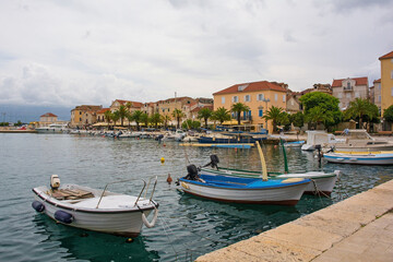 Fototapeta na wymiar The harbour of Supetar on Brac Island in Croatia