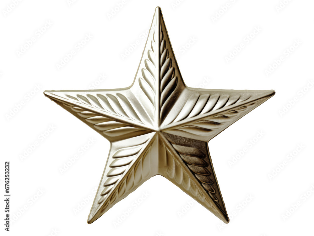 Wall mural silver star christmas tree topper.