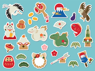 2024年　縁起物イラストセット