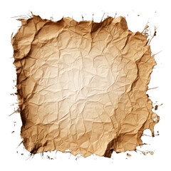 Torn Cardboard with Rough Texture Isolated on Transparent or White Background, PNG
