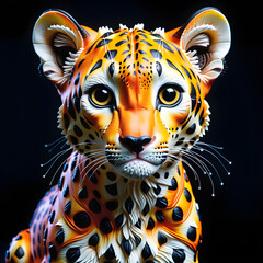 Graceful Speed: Sugar Art Depicting the Majestic Cheetah.(Generative AI)