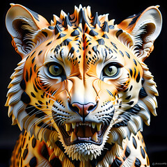Graceful Speed: Sugar Art Depicting the Majestic Cheetah.(Generative AI)