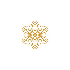 set of mandala ornaments gold color floral