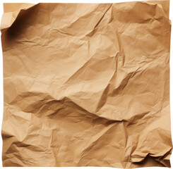 Crumpled piece of craft brown paper