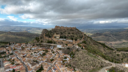 Fototapeta na wymiar Vista aérea del municipio de Moclín en la provincia de Granada, España