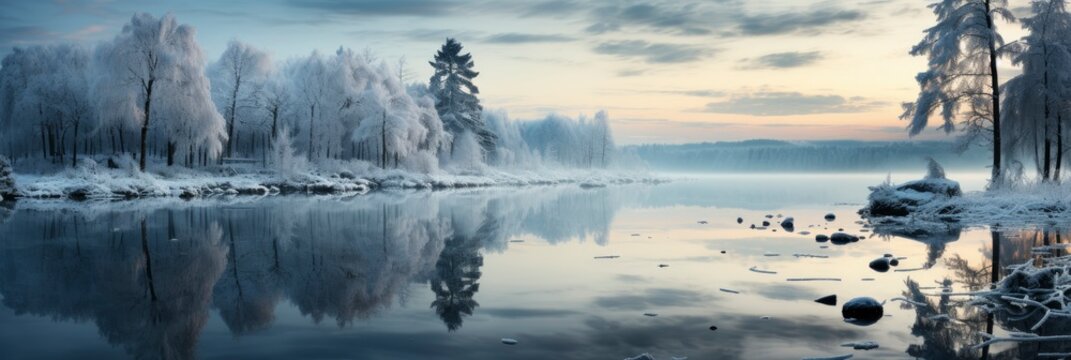Panoramic View Beautiful Winter Wonderland , Background Image For Website, Background Images , Desktop Wallpaper Hd Images
