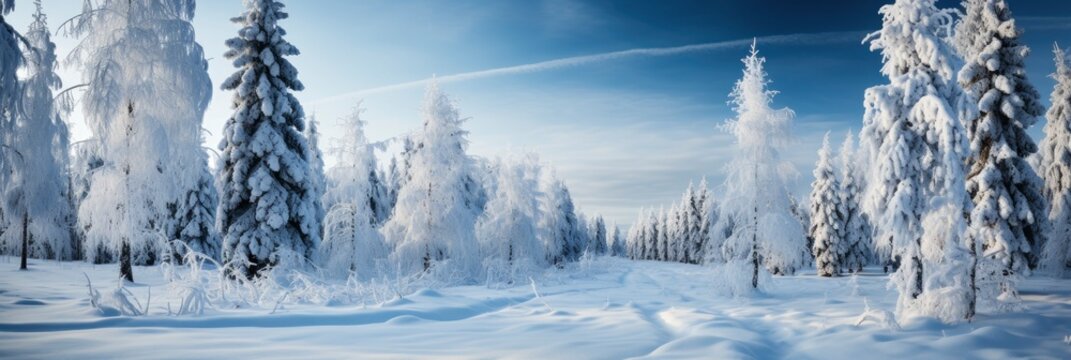 Panoramic View Beautiful Winter Wonderland , Background Image For Website, Background Images , Desktop Wallpaper Hd Images