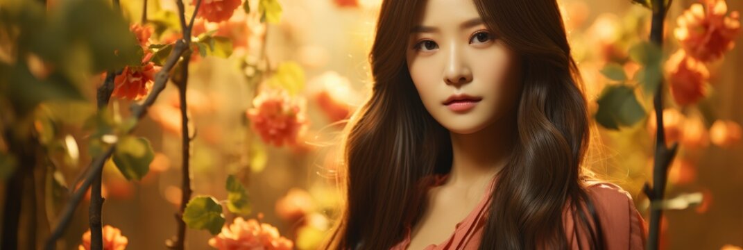Portrait Young Beautiful Asian Woman Relax , Background Image For Website, Background Images , Desktop Wallpaper Hd Images