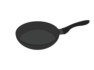 Frying pan isolated on white, vector illustration