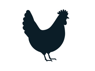 Fototapeta na wymiar Beautiful hen bird silhouette isolated on white, vector illustration
