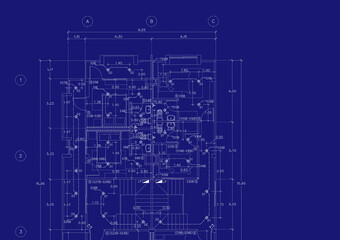 Obraz premium Floor plan designed building on the drawing.