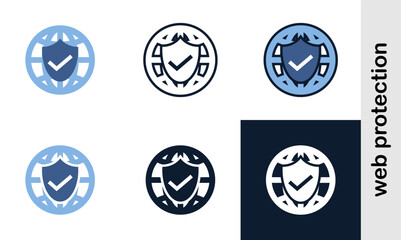 web protection illutration icons set. Simple web protection icons used web development.