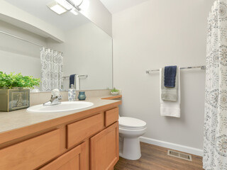 Obraz na płótnie Canvas Modern residential bathroom interior