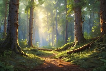 Obraz premium Expressive digital painting, ideal for decoration which creates a serene atmosphere, charms and inspires.