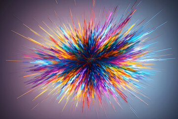 abstract colorful explosion on a dark background. 3d render illustration