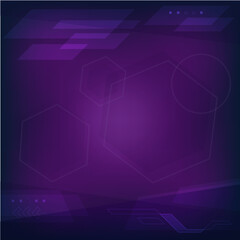 Digital technology purple background, social media post template cyber nano information, abstract communication, innovation future tech data, internet network connection