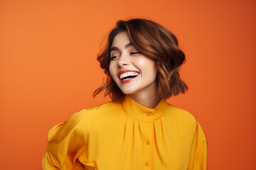 young beautiful happy smiling lady wearing stylish cloth