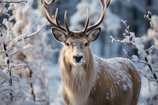 deer in the snow