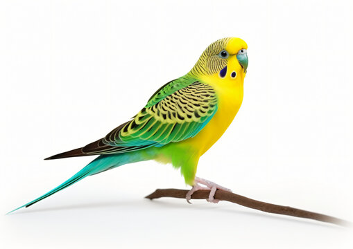 Parakeet Parrot isolated on white background