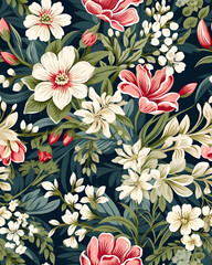 Romantic Bloom: Vintage Floral Seamless Pattern