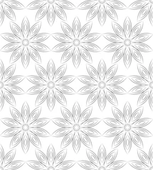 Tuinposter Seamless abstract pattern. Geometric background with flowers. © abeadev