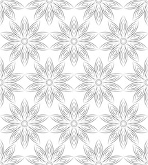 Seamless abstract pattern. Geometric background with flowers.