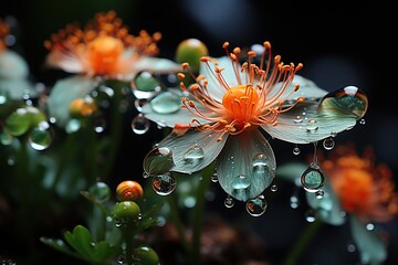 flower with drops