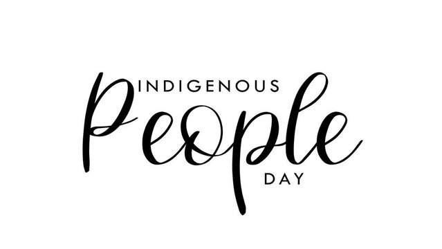 Indigenous People's Day Text Animation with White Background. Excellent for banners and social media feed wallpaper stories, as well as Indigenous People's Day celebrations
