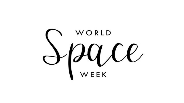 World Space Week Text Animation. Ideal for World Space Week promotional materials, presentations, and articles about the annual global celebration of space exploration and science.