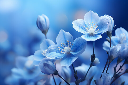 Generative AI Image of Flowers Symbolizing Depression Sadness of Blue Monday Concept