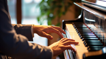 pianist hands on piano keys, music, concert, melody, etude, symphony, sonata, composition, opera, play, musician, performance, musical instrument, fugue, nocturne, stage, play, fingers, chord, notes