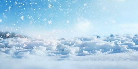 Fototapeta premium Winter's Magic, Snow Falling Background for Festive Themes