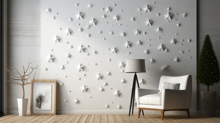 Pattern of scattered dots resembling falling snowflakes. AI generated illustration