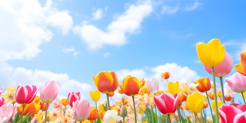 Colorful Tulip Flower Shot A Stunning Floral Background for Natural Designs