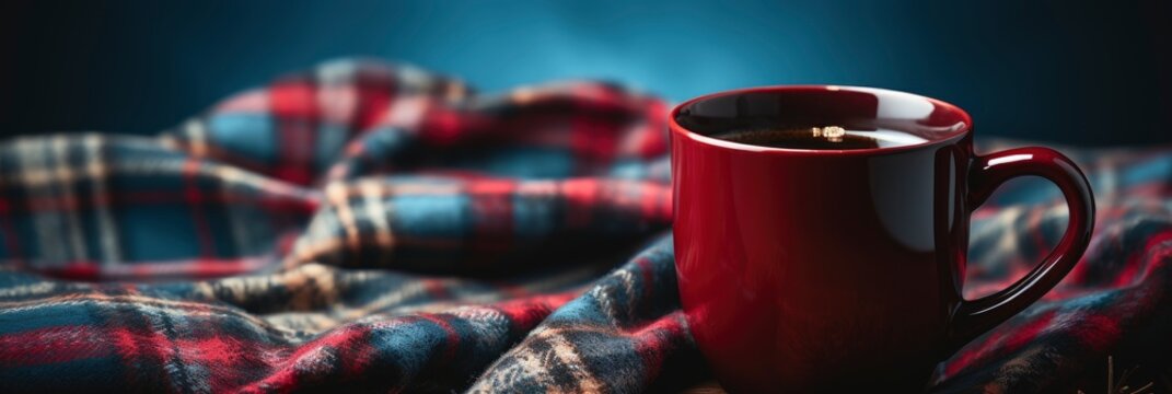 Cup Tea Warm Plaid Blanket On , Background Image For Website, Background Images , Desktop Wallpaper Hd Images