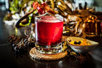 winter cocktail in the bar