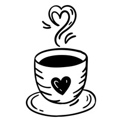 Kaffee Tasse mit Herz - Vektor