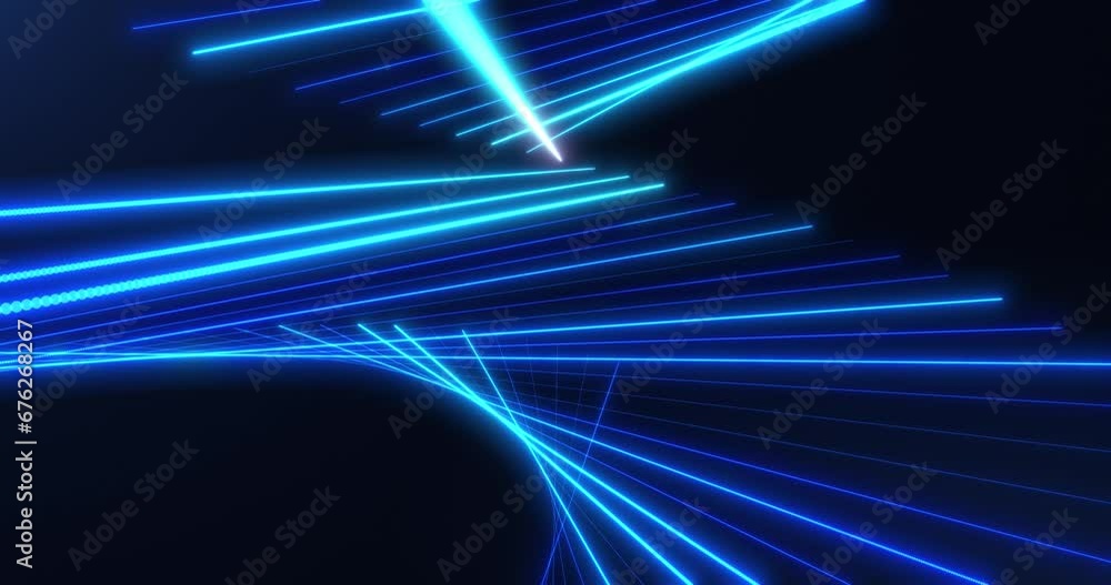 Poster abstract light stripes from lines and dots of particles of glowing swirling futuristic hi-tech. twis