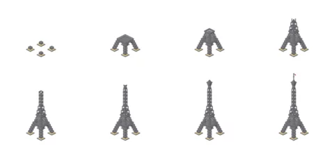 Foto op Canvas Construction of the Eiffel Tower. Vector © Server