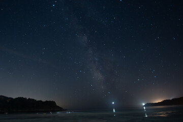 milky way seen from the beach