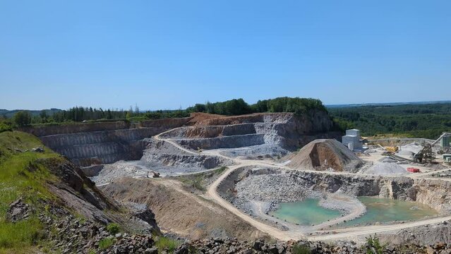 a quarry, in the photo a quarry and a blue sky in the background in Hemer Sauerland