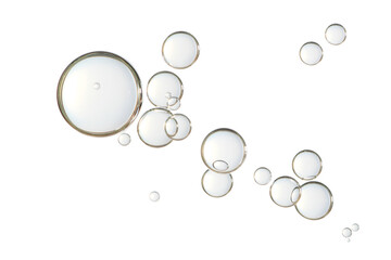 Glass clear water bubbles. - obrazy, fototapety, plakaty