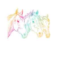 Handgezeichneter Pferdekopf von der Seite - obrazy, fototapety, plakaty