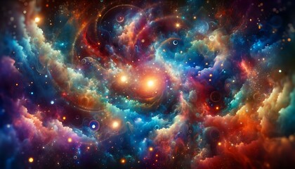 Abstract background featuring a cosmic theme with deep space elements