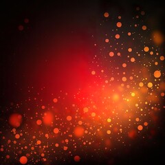 Obraz premium Red orange black grainy gradient background, blurry lights on dark noise texture, copy space for festive occasions holiday dotted sparkling visual effect celebration Generative AI 