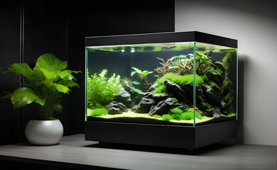 Nature Nano Aquarium with delicate details in living room.