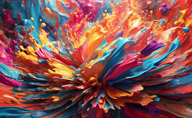 Ultra bright color explosion abstract background. - obrazy, fototapety, plakaty